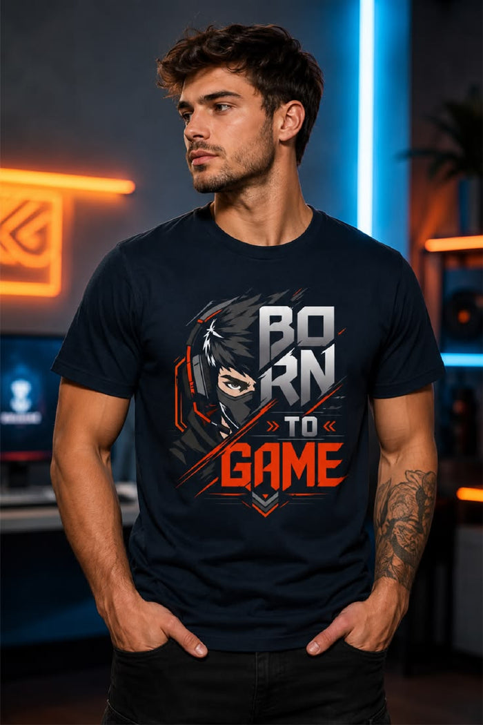 Born To Game Cyberpunk Graphic T-Shirt