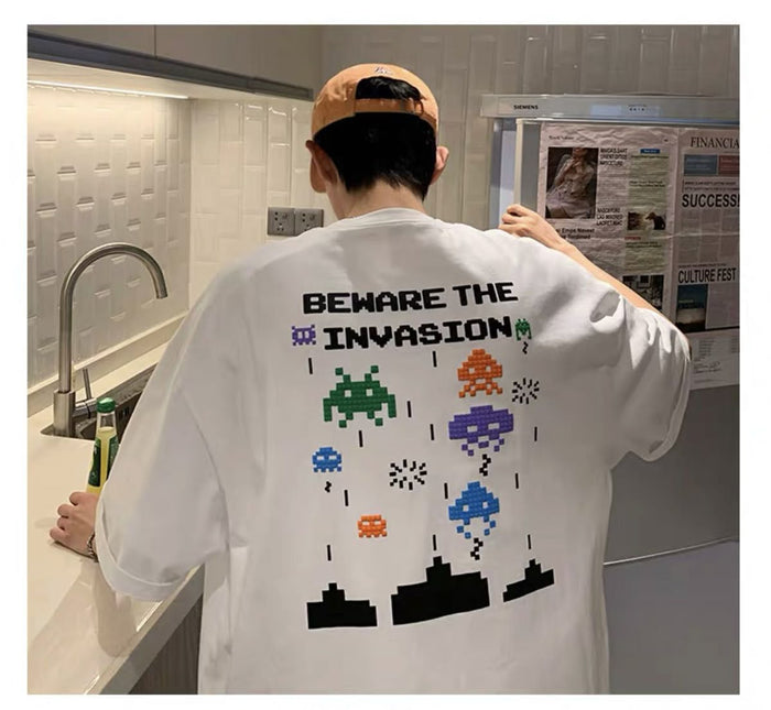 Beware The Invasion Pixel Alien T-Shirt