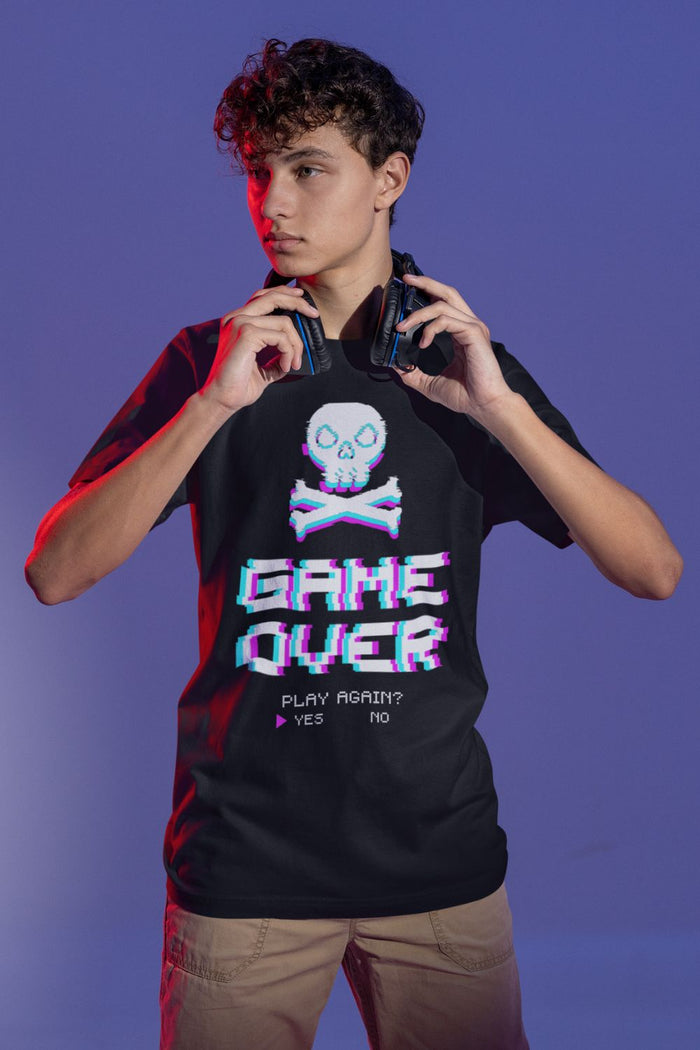 Game Over? Restart Streetwear Graffiti T-Shirt