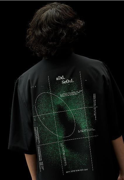 aDd. SeOuL Cyber Grid Oversized Graphic T-Shirt